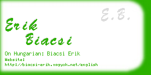 erik biacsi business card